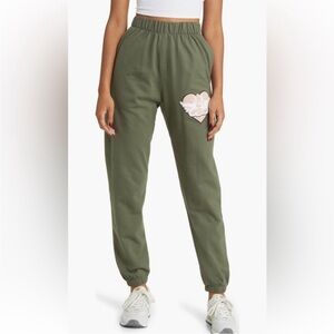 BOYS LIE Green Read Receipts Cotton Fleece Sweatpants 🤍